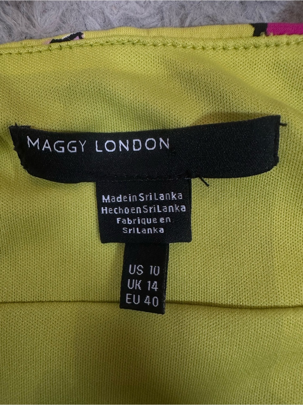 Maggy London Chartreuse and Purple Floral Stripe Maxi Dress - Picture 10 of 11